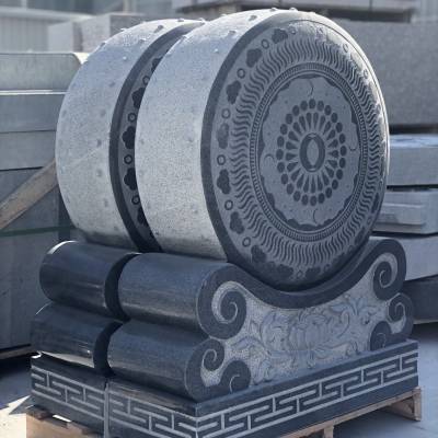 石雕门墩抱鼓石貔貅家用柱墩中式仿古摆件庭院酒店门口装饰石鼓墩