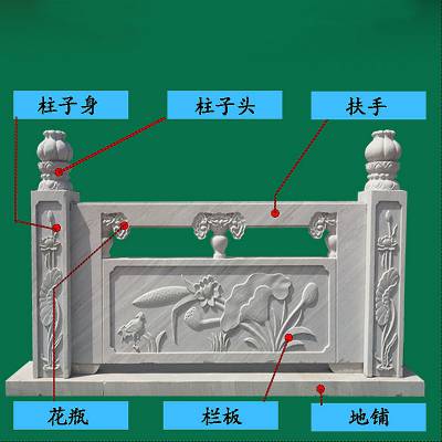 四川宜宾 石雕栏板加工制作 公园汉白玉石栏杆围栏 免费设计