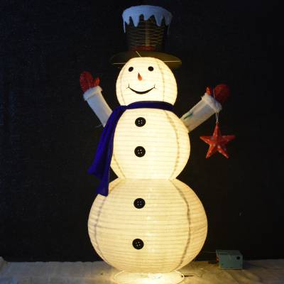 华亦彩折叠雪人圣诞节发光卡通老人造型灯商城室内装饰美陈出口