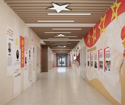 郑州顶层文化导视设计-南阳学校走廊文化