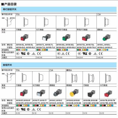 【日本原装】AH164-SL/SL5/TL/TL5/L/L5富士选择按钮钥匙开关