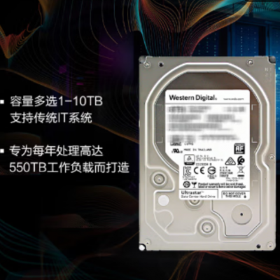 西部数据（WD） 四川成都 企业级硬盘 Ultrastar DC HA340 SATA 8TB 256MB (WUS721208BLE6L4)