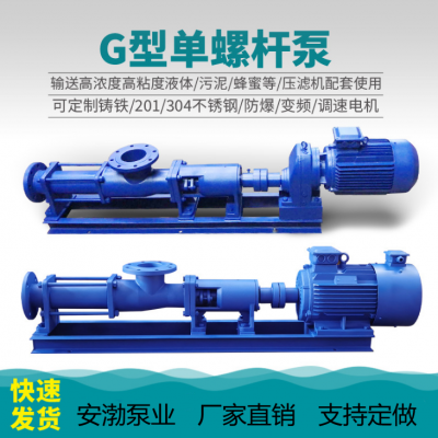 G135-1不锈钢螺杆泵 G型浓浆泵 单螺杆泵压滤机入料泵