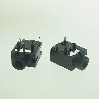 鼎尚供应2.5mm audio jack 耳机插座 PJ-203黑色3脚4脚单双声插口