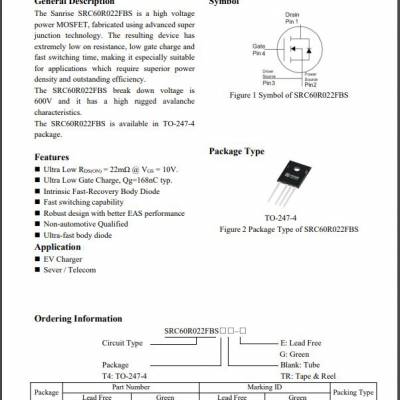 SanriseͨNѹSJ-MOS SRC60R022FBST4-G600V/22m