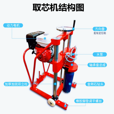 水泥公路取芯机HZ-20型 本田动力打孔机 手启动抽芯机取样机