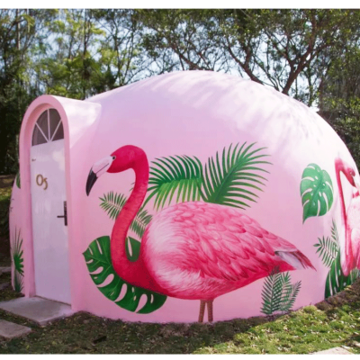 装配式民宿房屋圆形移动模块房活动房帐篷营地球形火山穹顶屋