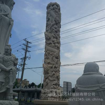 福建石雕龙柱应用大鹏石材