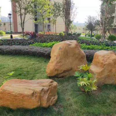 浙江市政景观黄蜡石 500公斤重小区鹅卵石装饰石批发