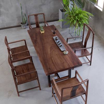 北美白蜡木实木大板原木餐桌简约现代老板办公桌日式白橡木茶桌