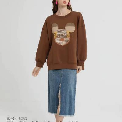 直播实体跑量单品 尚美主义卫衣秋季印花长袖打底显瘦内搭纯色上衣