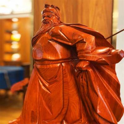 焕环祥 武圣关羽神像 关公雕像供奉 关二爷实木雕刻 客厅展台摆件 定制