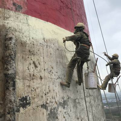 湘潭锅炉烟囱碳纤维布粘钢加固施工单位 水泥烟囱检测维修