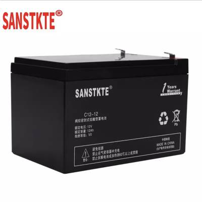 SANSTKTE阀控密封式铅酸蓄电池C12-4 12V4AH 应急电源 通讯监控机房