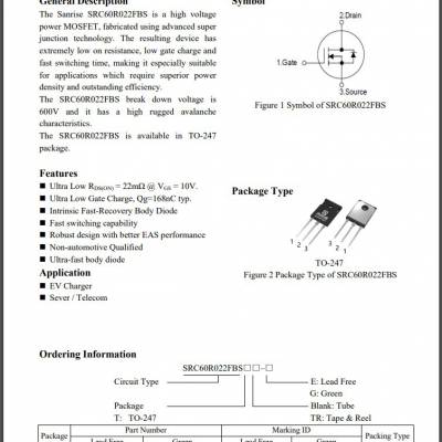 SanriseͨNSJ-MOS SRC60R022FBST-G22m 600V