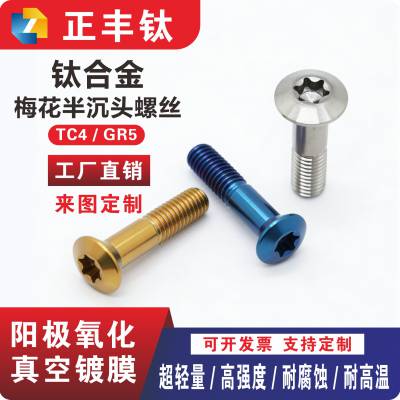 钛合金螺丝 半沉头梅花防盗机螺钉 高强度螺栓 M2.5M3M4M5M6M8M10