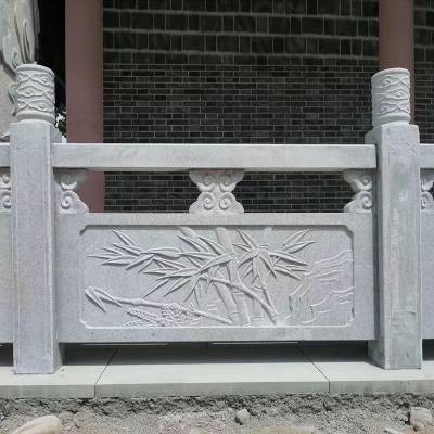 厂家供应河边石材护栏 雕花石头栏杆 寺庙大殿石栏板 镂空石雕护栏