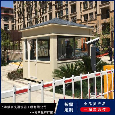 户外门卫岗亭真石漆保安值班室 大门通道仿古真石漆岗亭定制生产厂家