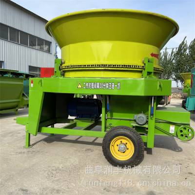 大型草捆饲料粉碎机 圆形牧草秸秆旋切机 下出料口转盘破碎机图片