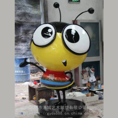蜂蜜养殖产业合作社IP形象玻璃钢蜜蜂卡通雕塑 昆虫精灵娃娃雕塑
