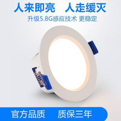 禾喵喵 消防应急筒灯 商场酒店办公商照明工程嵌入式led感应天花灯