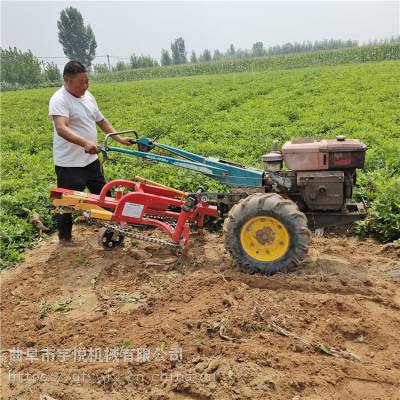 手扶车带动花生收获机 宇悦牌铺放整齐起果机 YY-80干湿两用收获机