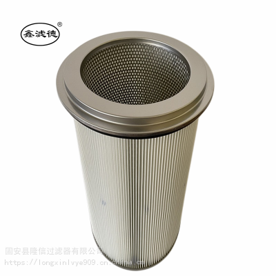 法兰式粉尘滤芯 圆卡盘滤筒 覆膜聚酯纤维材质 隆信供应