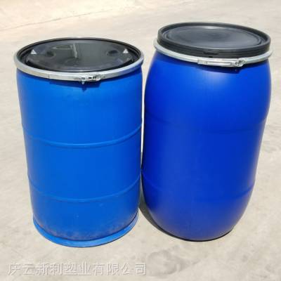 日照市200升塑料桶蓝色大口200KG塑料桶 庆云新利供应