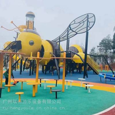 广场大型蚂蚁钢架滑梯组合房地产小区户外儿童游乐园设备