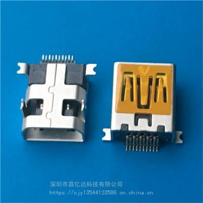 MINI USBĸ10Pǰ 90ǰŲDIP+SMT L=8.05mmɫо