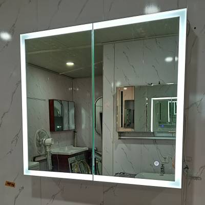 智能镜柜门吊装镜箱门led全铝触摸浴室镜发光除雾触摸智能玻璃门