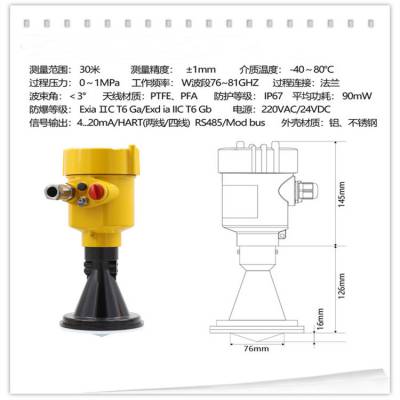 HLRD908S防腐型雷达液位计26G高频 0～30米