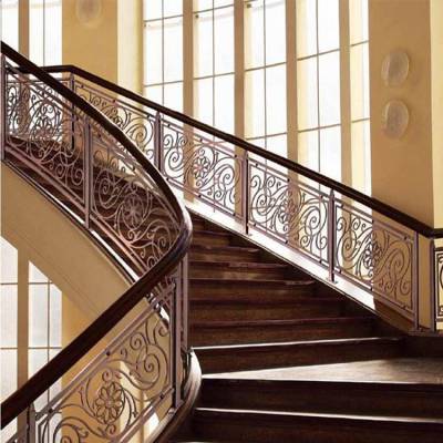 宁 化铝板雕琢单支立柱铜楼梯扶手客厅装饰 溢升fs-307