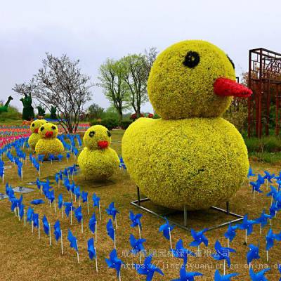 五彩的仿真材质植物绿雕，绢花绿雕报价