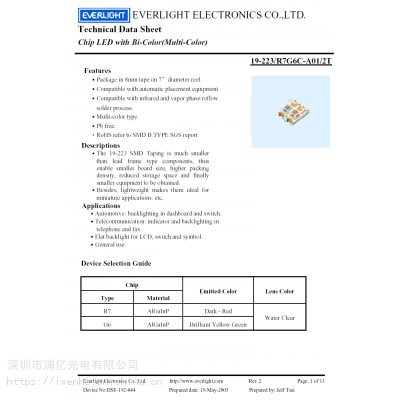 19-223/R6G6C-C30/2TڹƬ0603/0805-˫ɫ