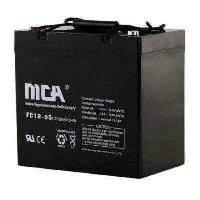 供应MCA锐牌蓄电池 FC12-55 12V5***H 免维护铅酸蓄电池电源