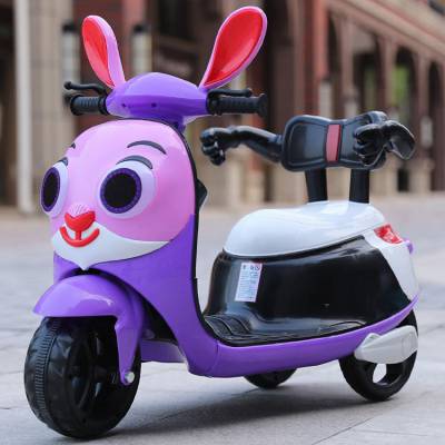 卡通儿童电动摩托车三轮车男女宝宝可坐人小孩玩具车充电儿童童车
