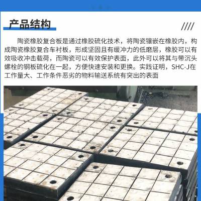 溜槽陶瓷橡胶复合衬板 筒仓矿仓金属微晶陶瓷复合衬板 耐磨马赛克陶瓷复合衬板安装施工