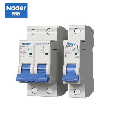 Nader 良信直流空气开关NDB2Z-63 6A 两极2P直流断路器小型空开