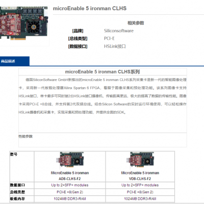 Siliconsoftware microEnable 5 ir ҵ ũҵĻӾ豸