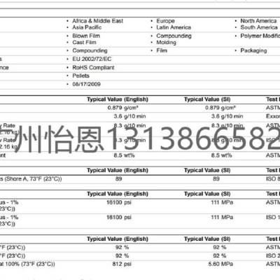 威达美 3980FL POE POP 改性PP增韧剂吹膜级别薄膜级别自粘膜保护膜缠绕膜