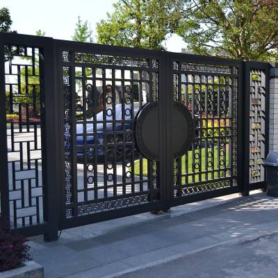 【牧匠】【无锡地区测量安装】铝艺别墅大门 庭院入户门 花园双开门 铝合金大门