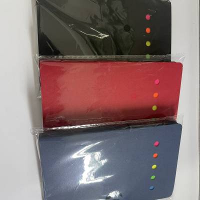 新款带纽扣组合牛皮纸带荧光纸PET可撕便利贴记事贴彩色便签套装创意插笔N次贴便签本