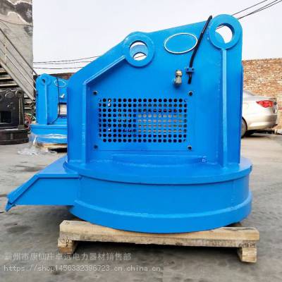 勾机加装圆形强磁吸盘360度旋转液压电吸盘挖机废钢转移起重吸盘