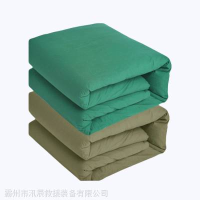 汛辰民政救灾2公斤棉被1.5m×2.1m单人救灾棉被绿色棉花被