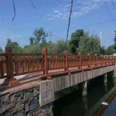 河堤池塘混泥土仿树皮护栏 水泥仿木围栏 园林景观生态栏杆