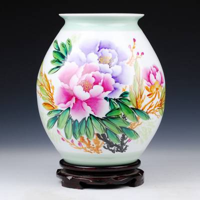 景德镇陶瓷工艺花瓶名人名师作品 花开富贵家居装饰收藏摆件