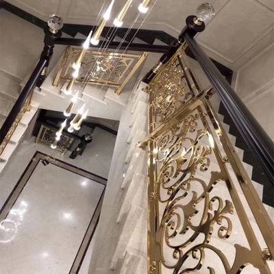 天津 加入中式元素的K金铜楼梯扶手多少钱
