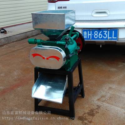 家用小型电动豆扁机 宏富新款酿酒粮食破碎机 40型黄豆对辊挤扁机价格