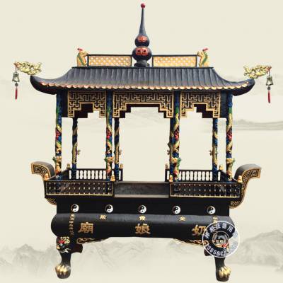 湖南道教长方形八卦香炉图片，优质铸铁长方形带盖香炉批发。